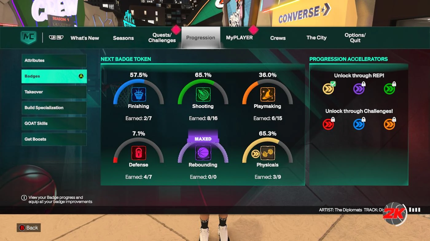 Athletic Iso Sniper badge progression: 23 of 54 earned tokens